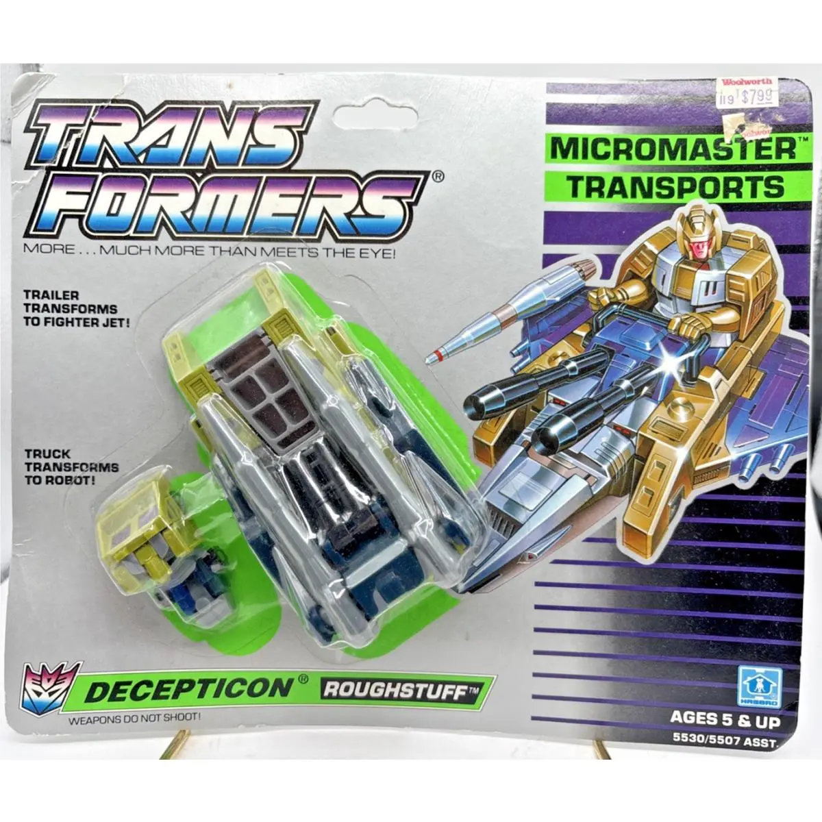 Vtg 1988 Hasbro Transformers Micromaster Transports Decepticon Roughstuff Moc