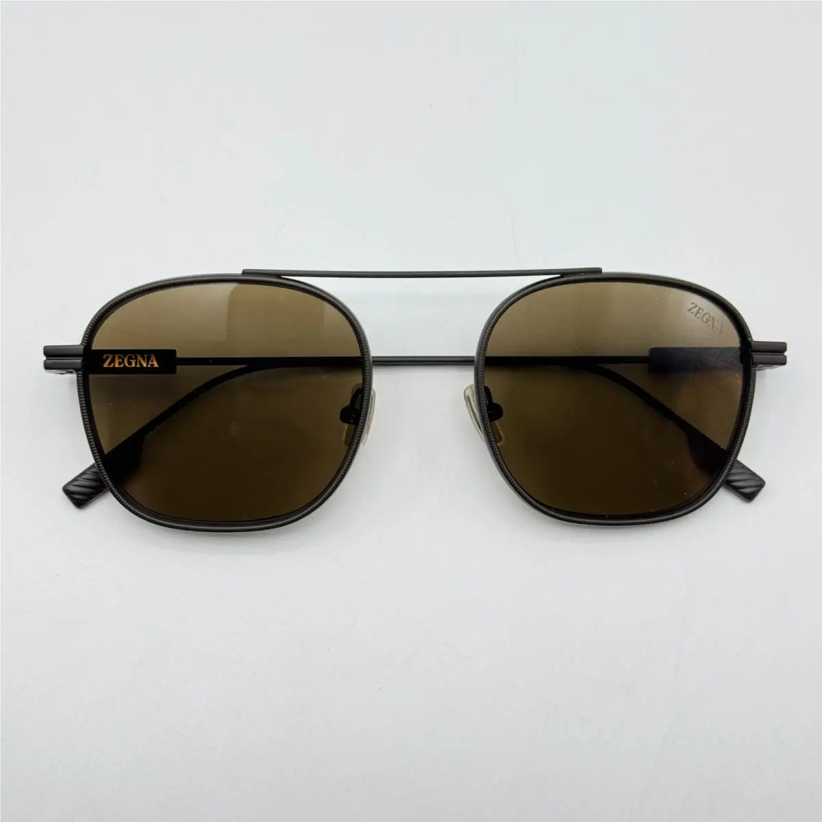 Ermenegildo Zegna Sunglasses EZ0290 49E Matte Dark Brown Frame Brown Lens 53mm