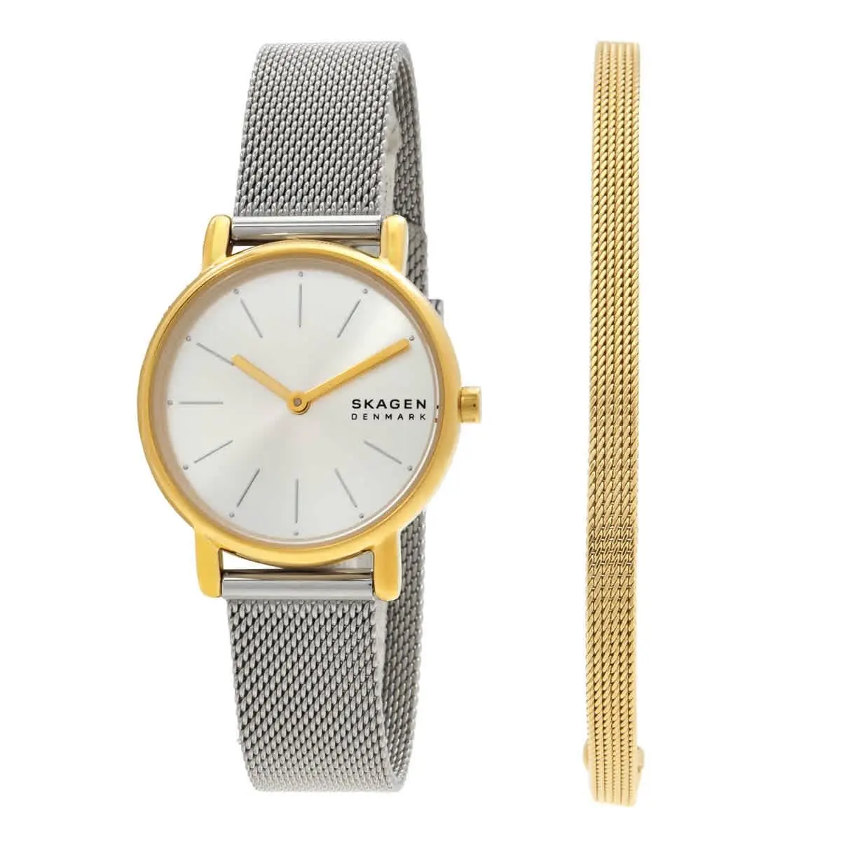 Signatur Lille Quartz White Dial Ladies Watch and Bracelet Set SKW3153SET by Skagen