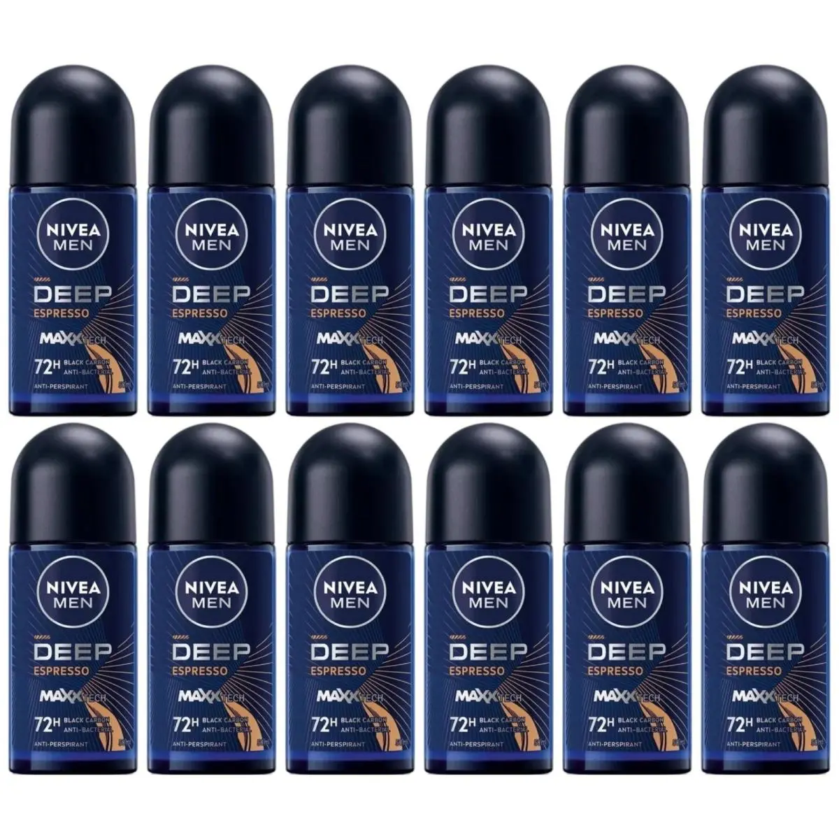 12 Pack x Nivea Men Deep Espresso Black Carbon Anti-perspirant Deo 1.7oz