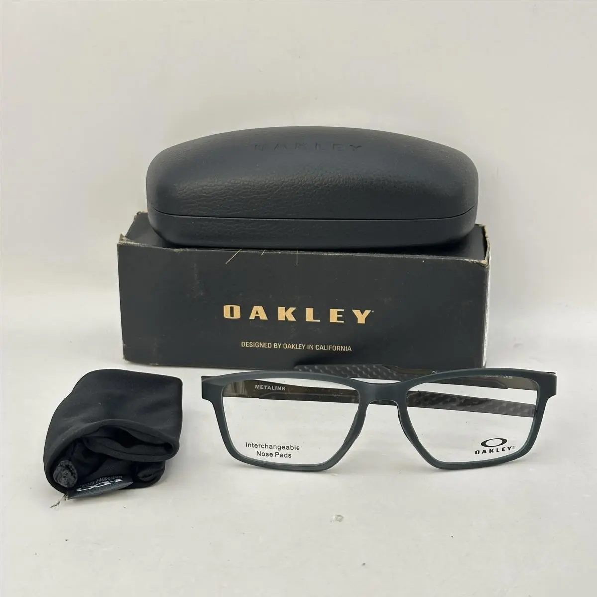 Oakley Mens Metalink Square Full Rim Eyeglasses OX8153 Matte Olive