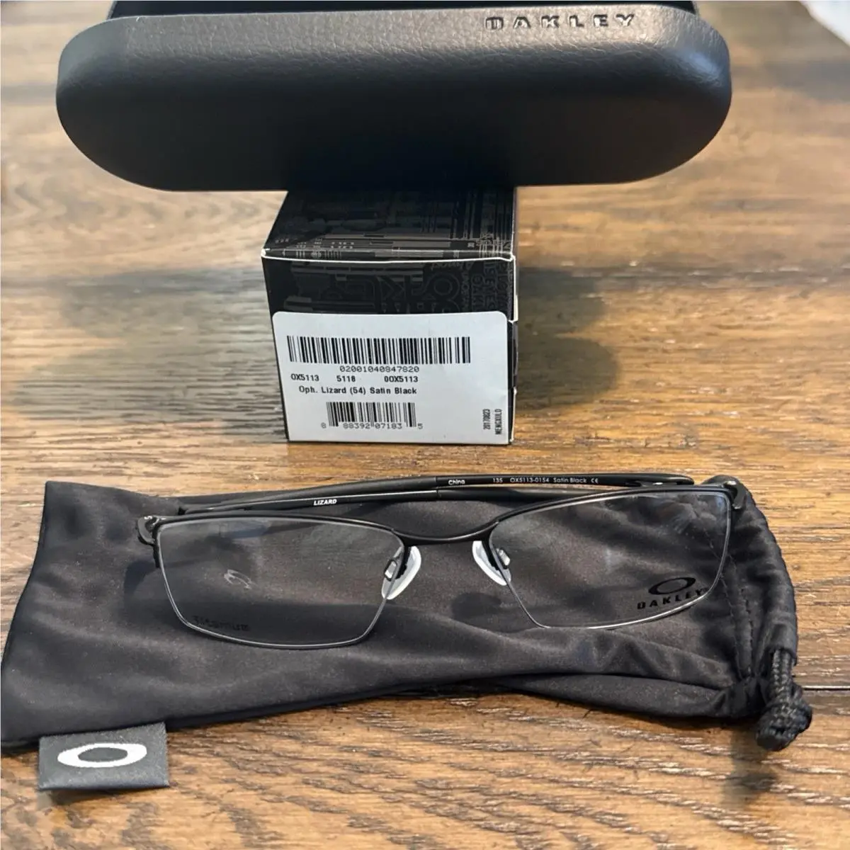 Oakley OX5113-0154 Satin Black 54/18/135 Men’s Half Rim Lizard Eyeglasses