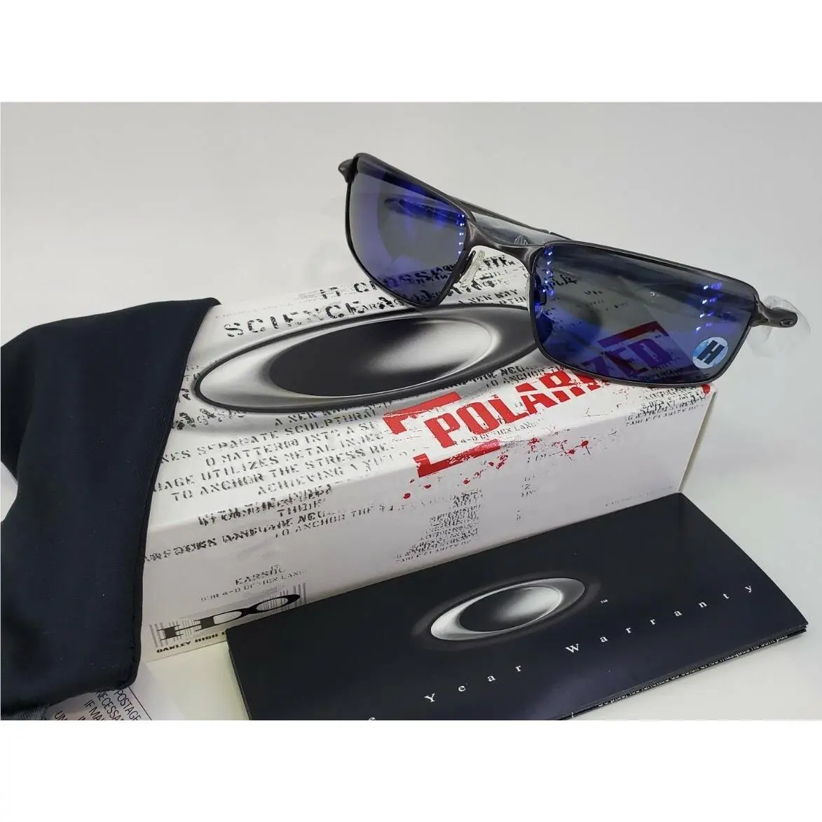 Oakley Square Wire 2007 Pewter / Deep Blue Polarized Angling Collection Rare