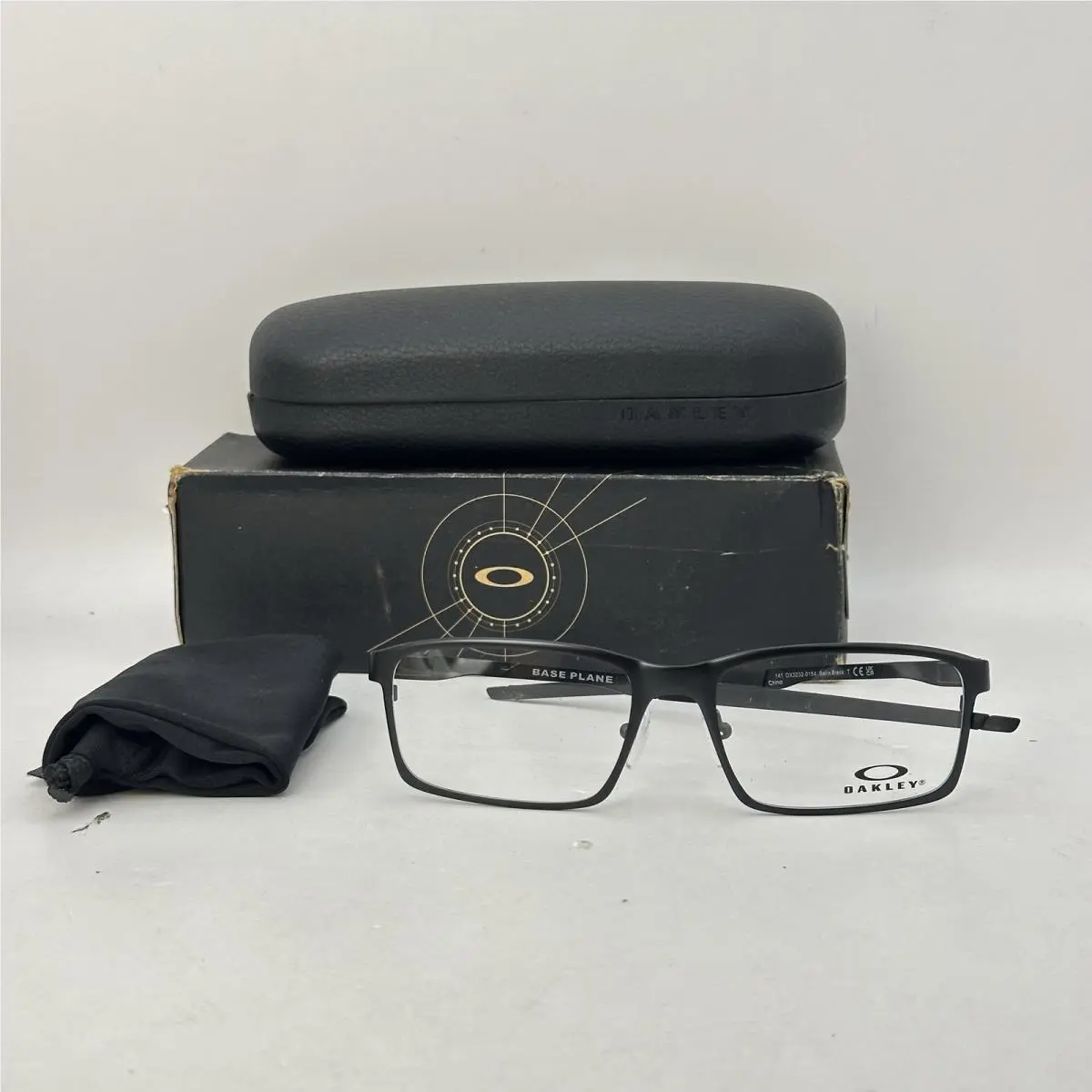 Oakley Mens Base Plane Rectangle Full Rim Eyeglasses OX3232 Black