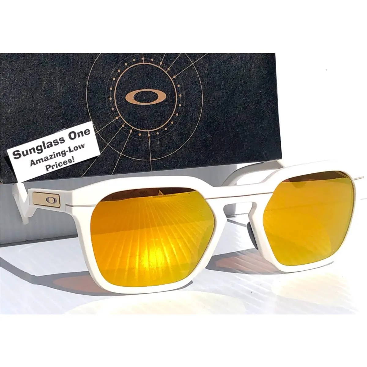 Oakley Hstn SQ Matte Mist Polarized Prizm 24K Gold Lens Sunglass 9533-07