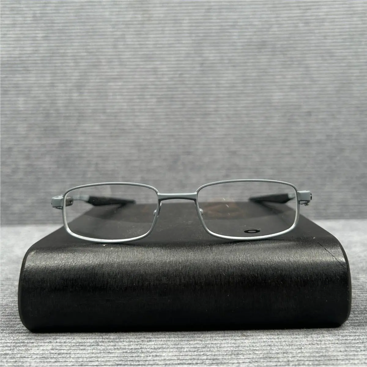 Rudder Satin Grey Rectangle Y2k Eyeglasses OX3171-0148 48-17-139 by Oakley