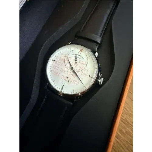 Stuhrling Men`s Watch White Dial with Black Strap