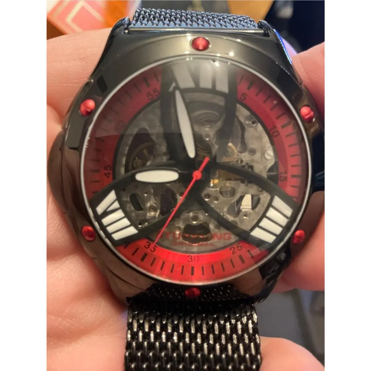 Stuhrling Mens Alpine Slalon Skeleton Watch Automatic