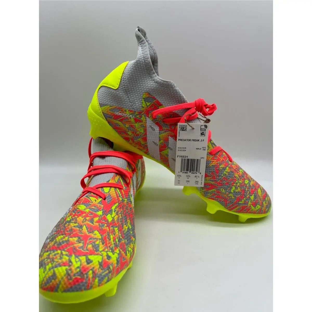 Adidas shoes - Adidas Predator Freak - Predator Freak - FY6531 - Clear Grey / Cloud White / Solar Yellow (UPC: 191985092798) 4