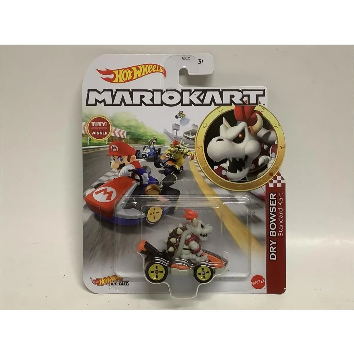 Hot Wheels Mario Kart Dry Bowser Standard Kart 1:64 Diecast Car 2020