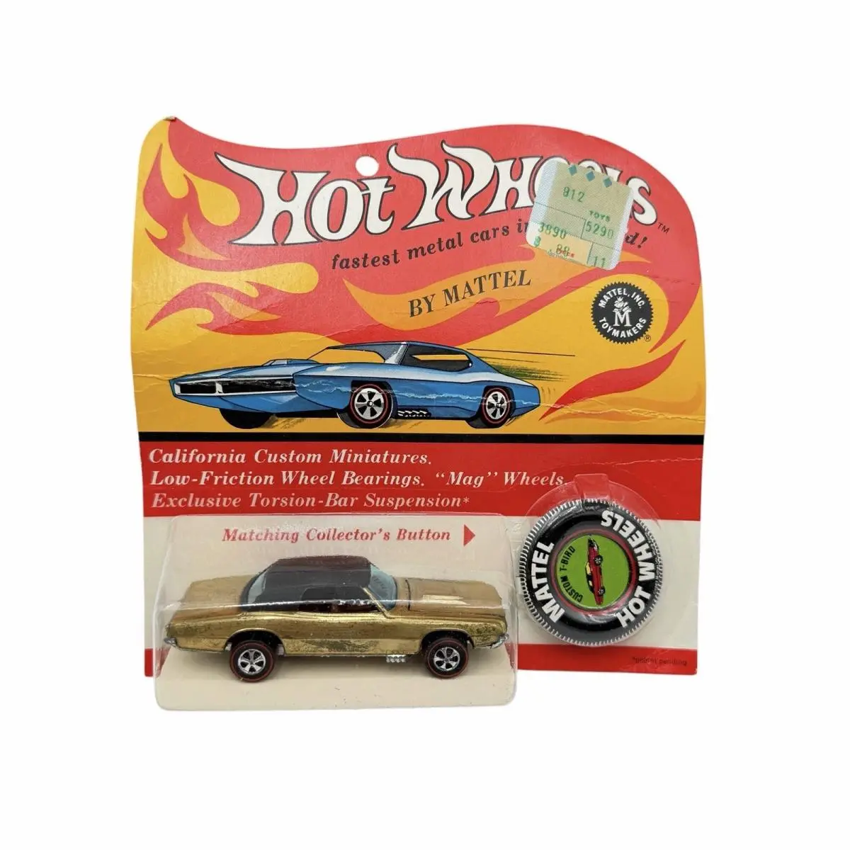 1967 Hotwheels Redline Custom T-bird Gold Moc Rare