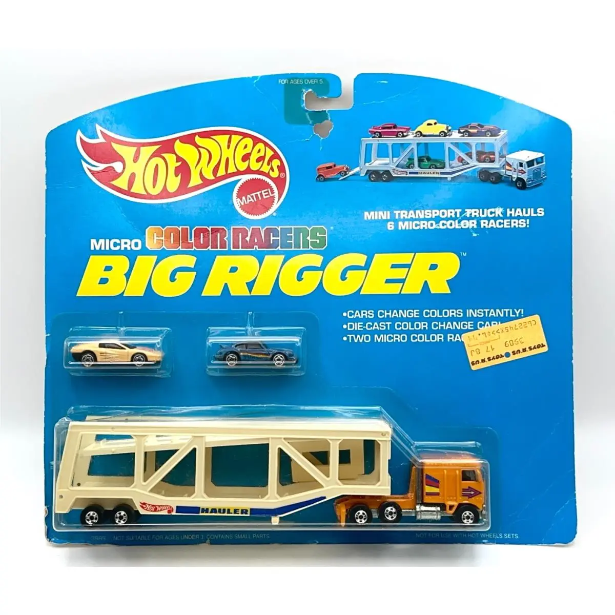 Hot Wheels Micro Color Racers Big Rigger 3989 Orange Rig Ferrari Porsche Htf