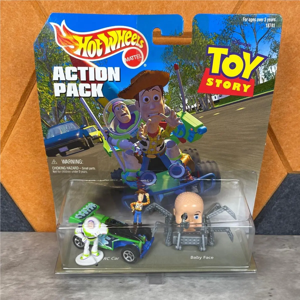 Hot Wheels Toy Story Action Pack RC Car Woody Buzz Baby Face Mattel 18741 1998