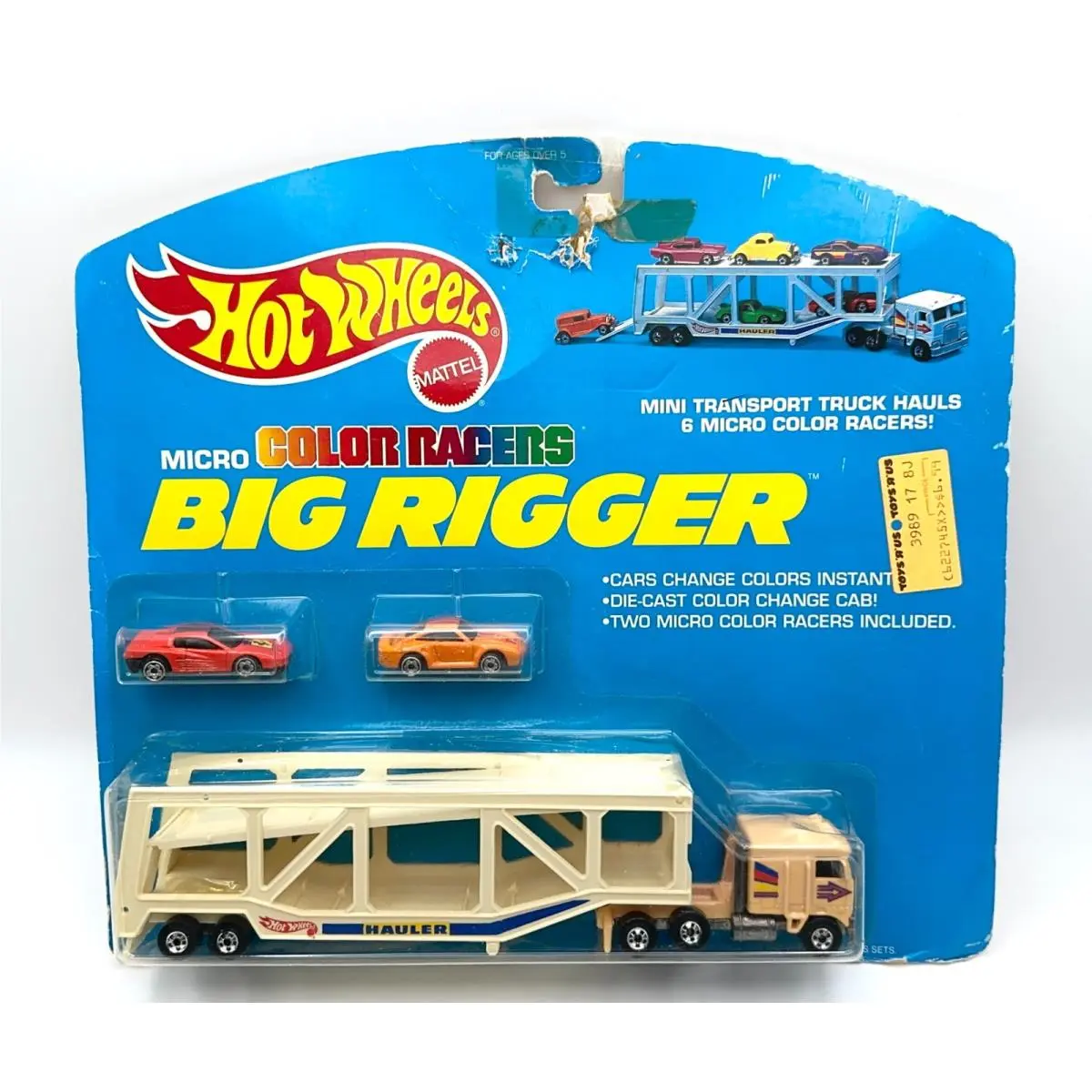 Hot Wheels Micro Color Racers Big Rigger 3989 Peach Rig Ferrari Porsche Htf