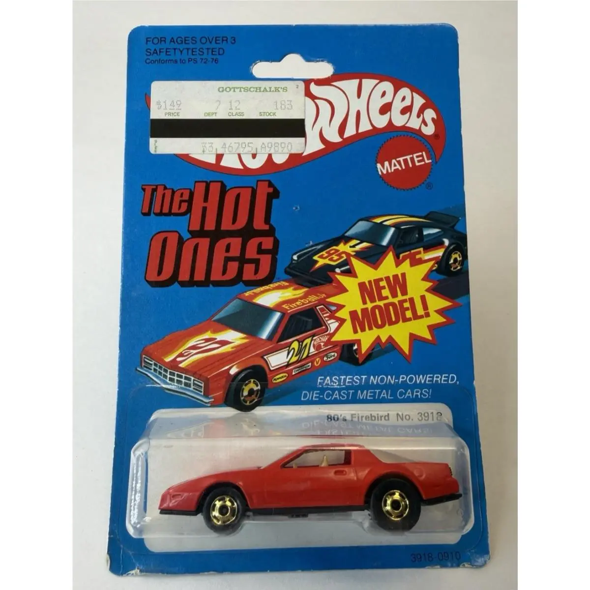 1983 1st Release Version The Hot Ones Hot Wheels 3918 80`s Firebird Red BW HK