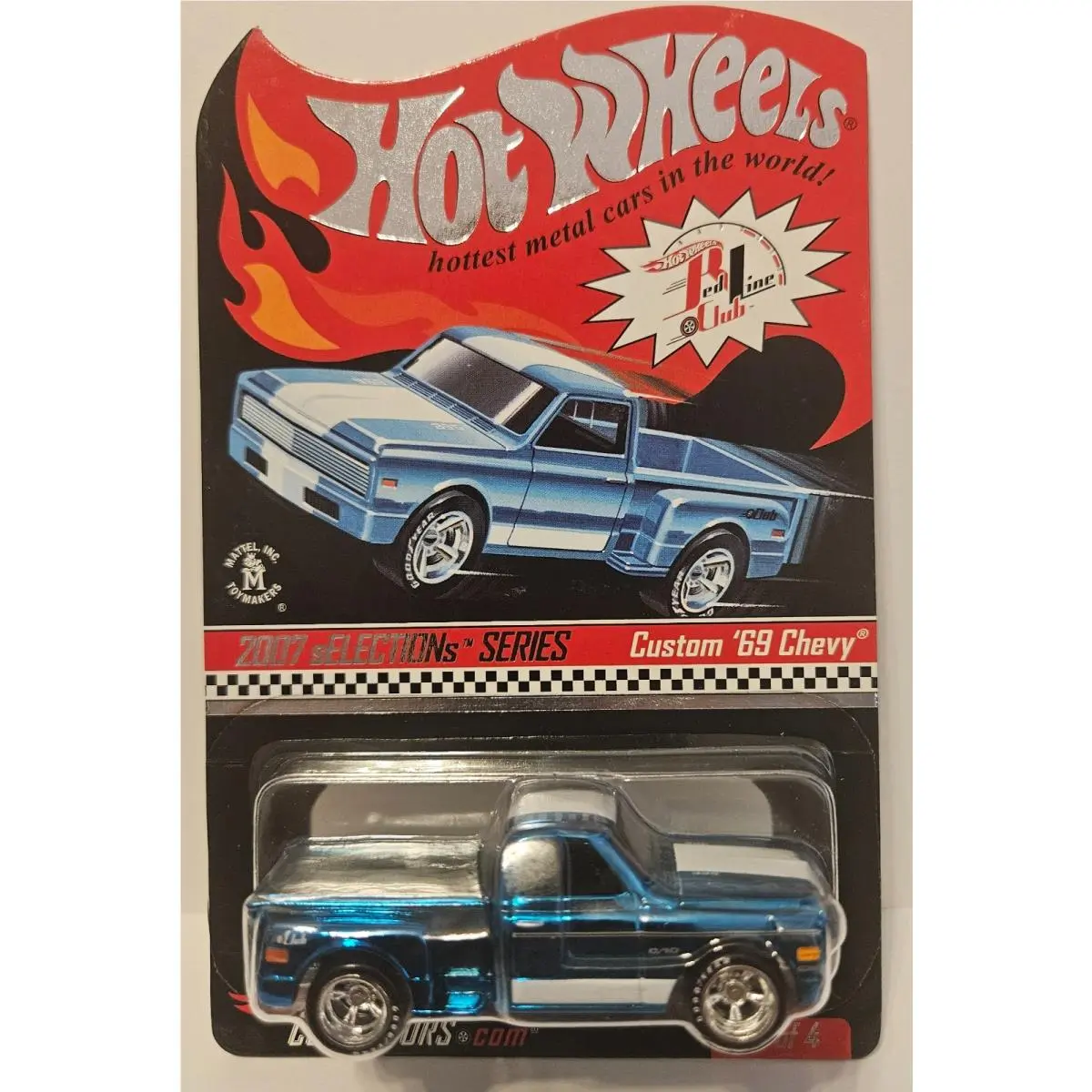 2007 Hot Wheels Rlc Moc Blue Custom `69 Chevy Truck 2133/7631