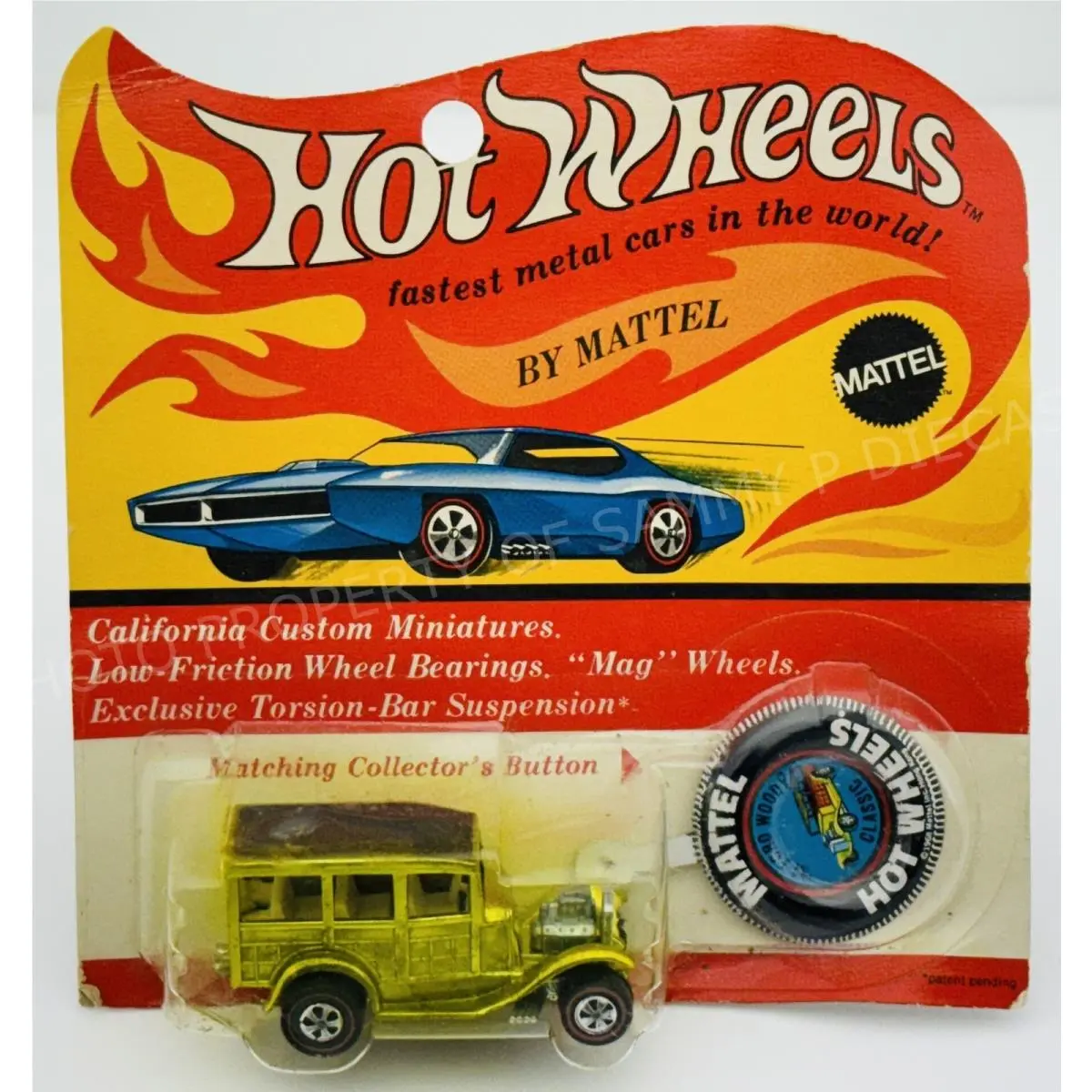 Hot Wheels Redline Classic 31 Ford Woody Yellow White Int in Blisterpack