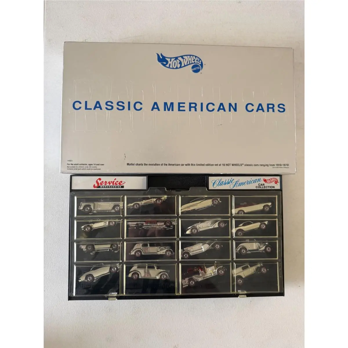 Hot Wheels Service Merchandise Classic American Cars Set 16 Chrome CD4