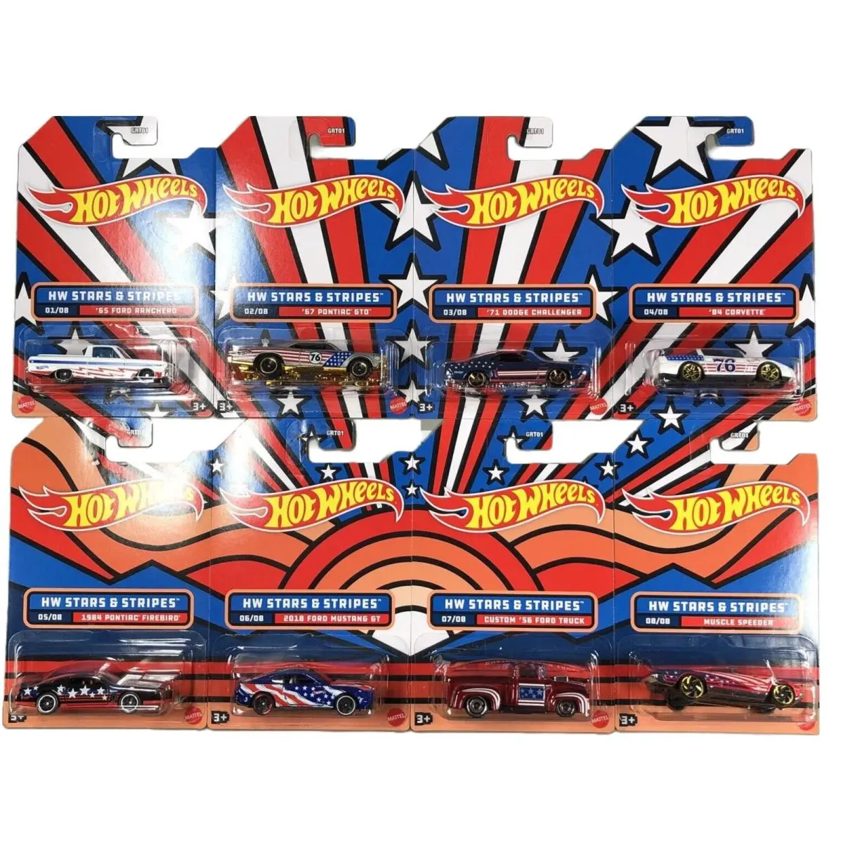 2022 Stars and Stripes Complete Set of 8 Diecast Vehicles From GRT01-956C