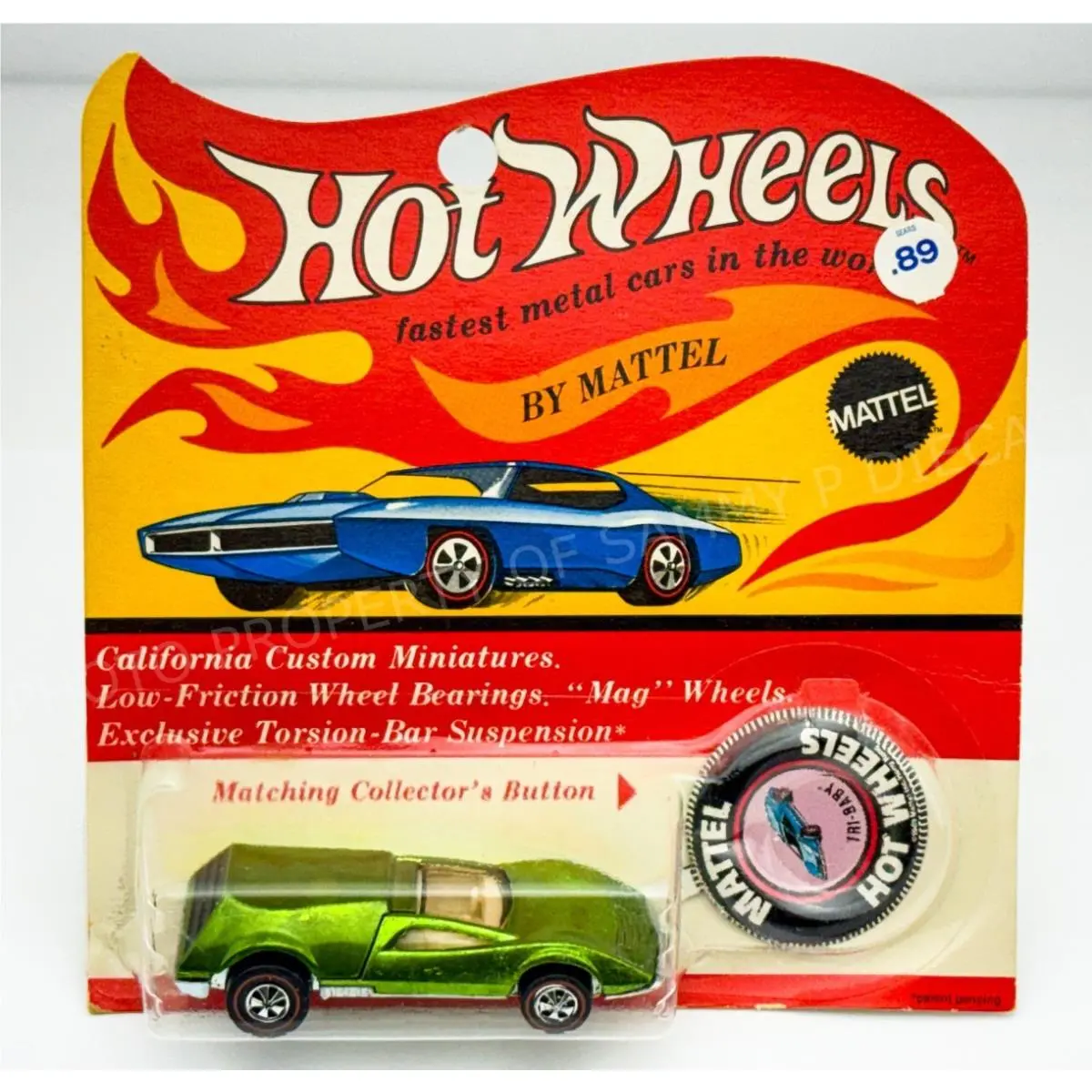 Hot Wheels Redline Tri Baby Light Green US White Interior in Blisterpack