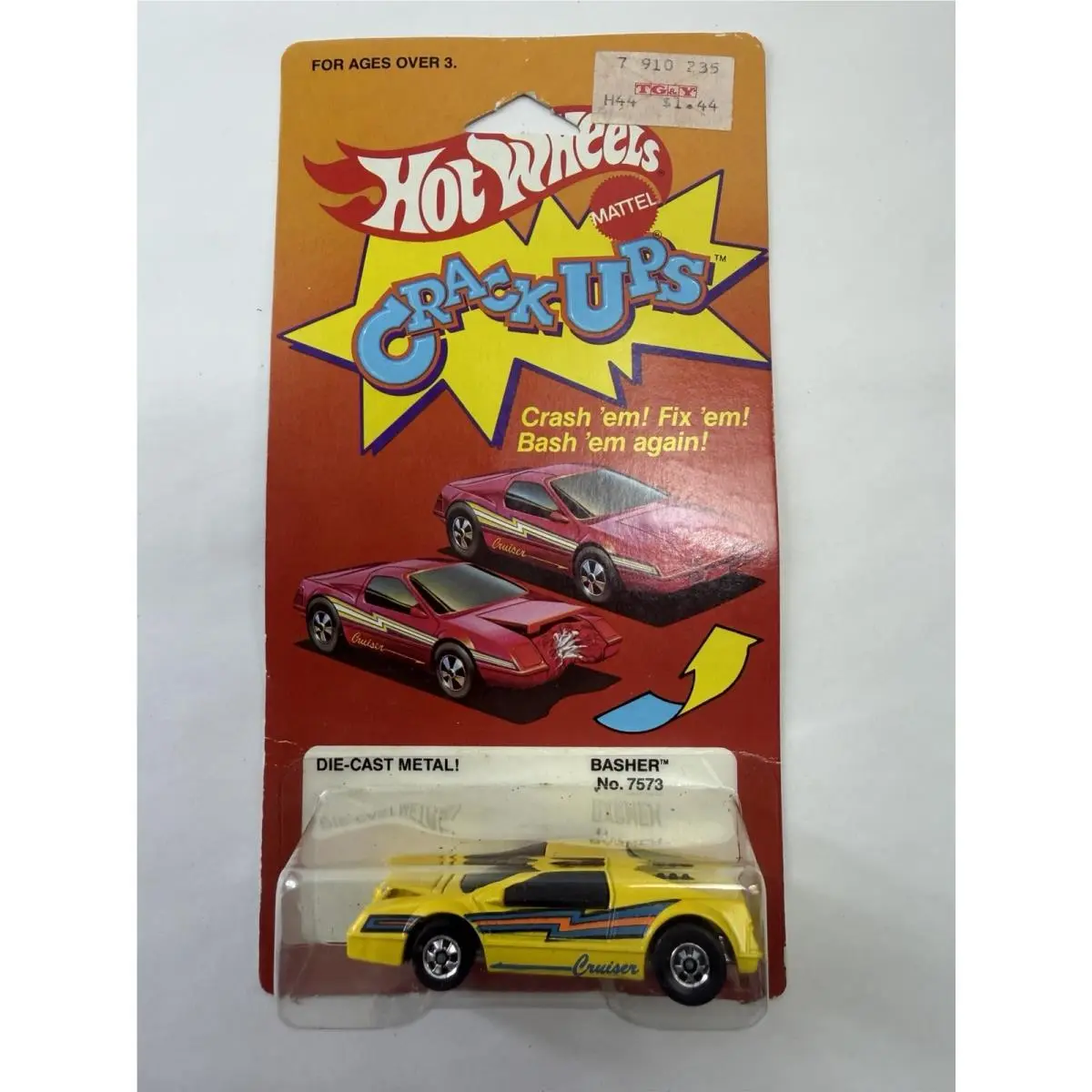 1985 Hot Wheels Crack Ups Basher 7573 Stock Smasher Red Hong Kong