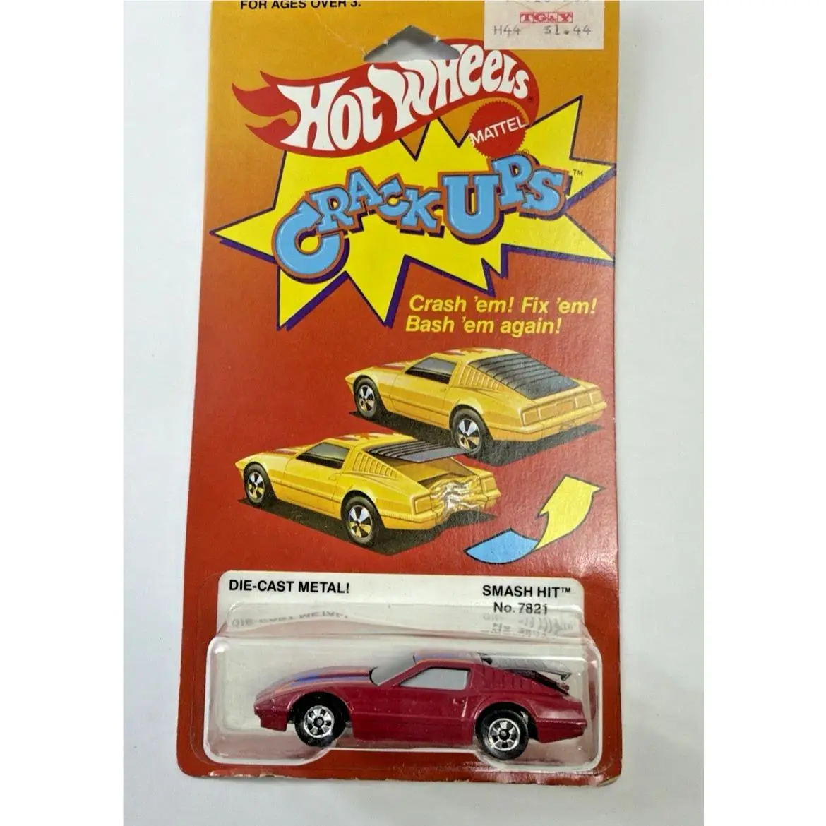 1985 Hot Wheels Crack Ups Red Smash Hit 7 Nissan 7821 Hong Kong 1st Year