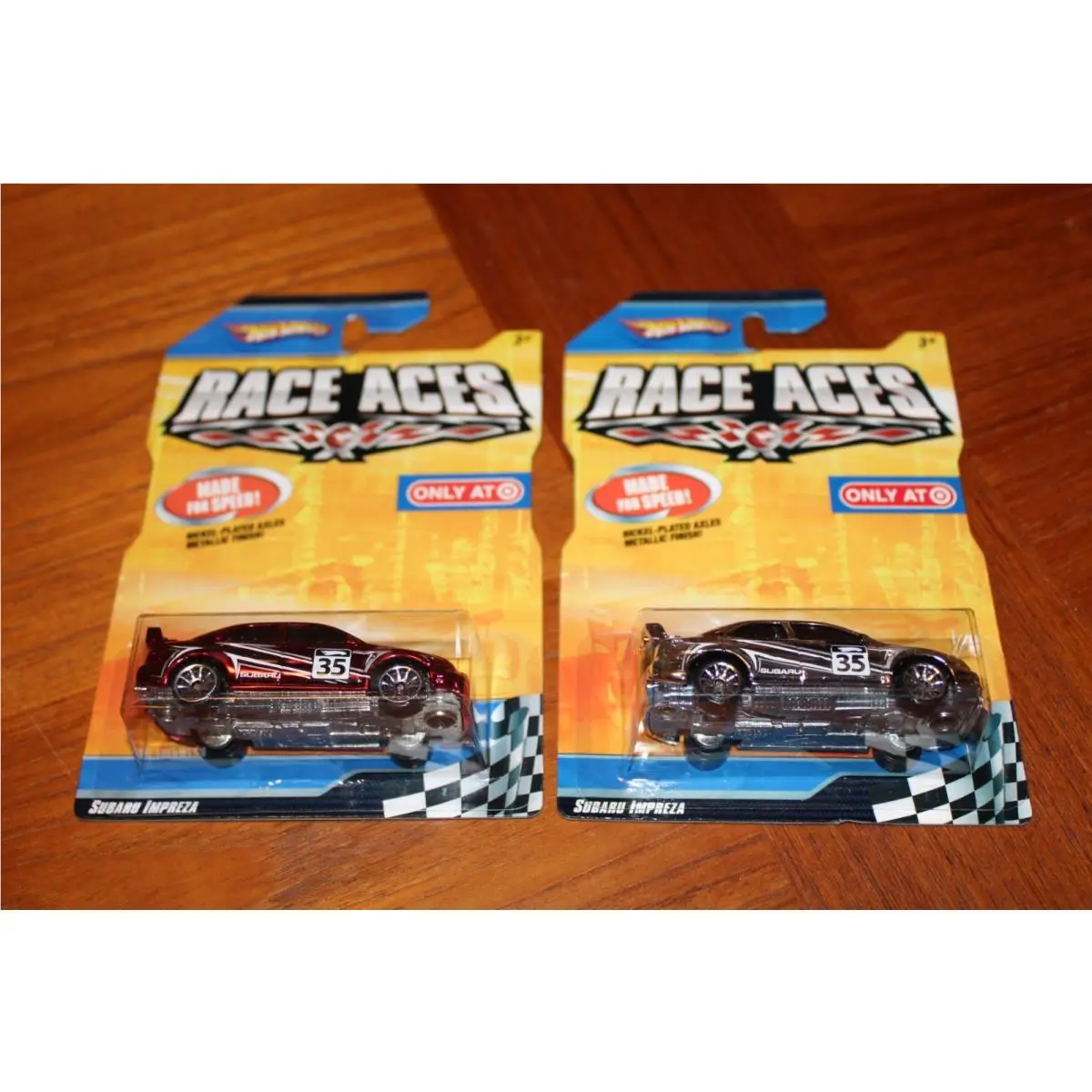 Hot Wheels Race Aces Subaru Impreza Red + Chrome Target Exclusive 2008