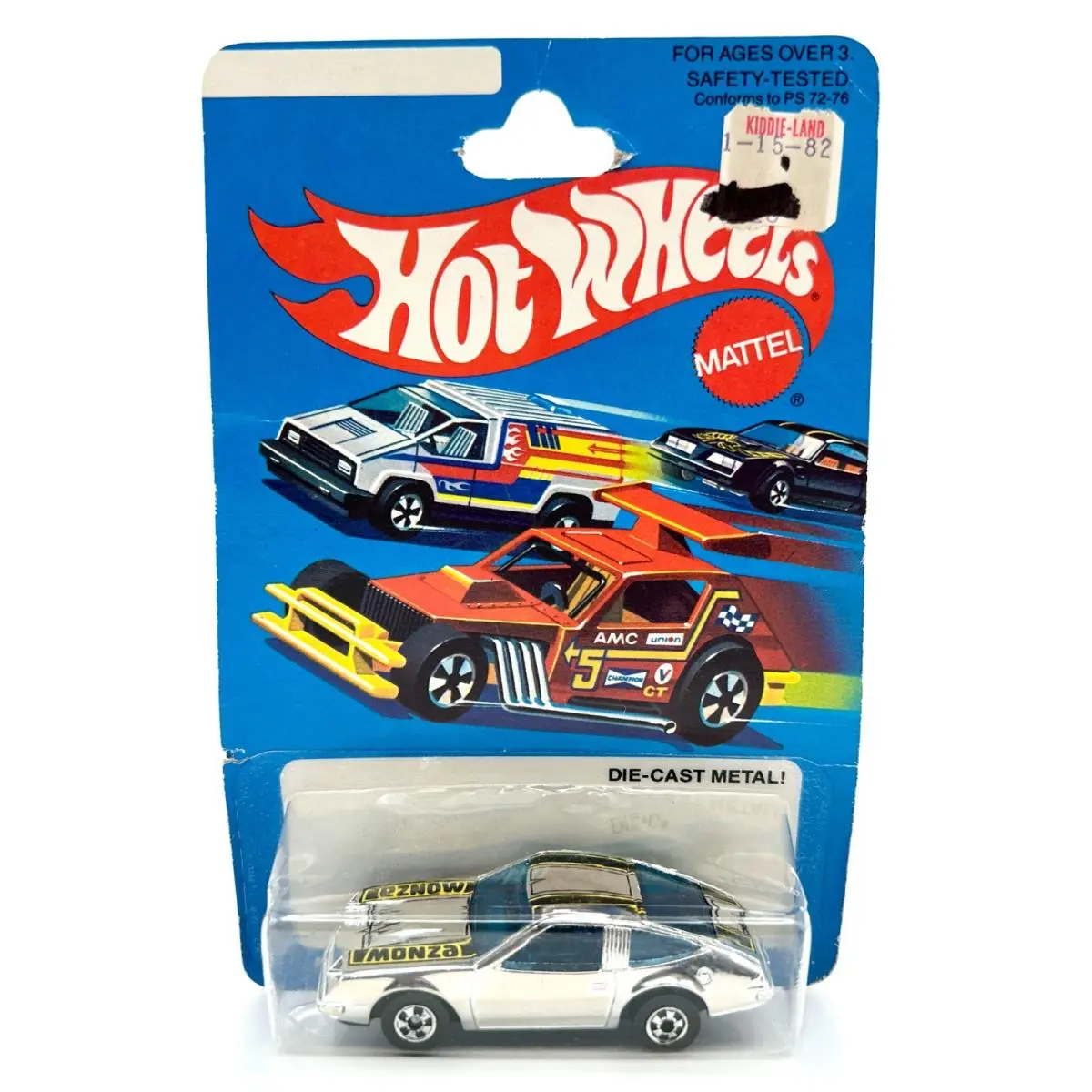 Vintage Hot Wheels Blackwall 1978 Chrome Chevy Monza 2+2 Blister Pack Htf Card