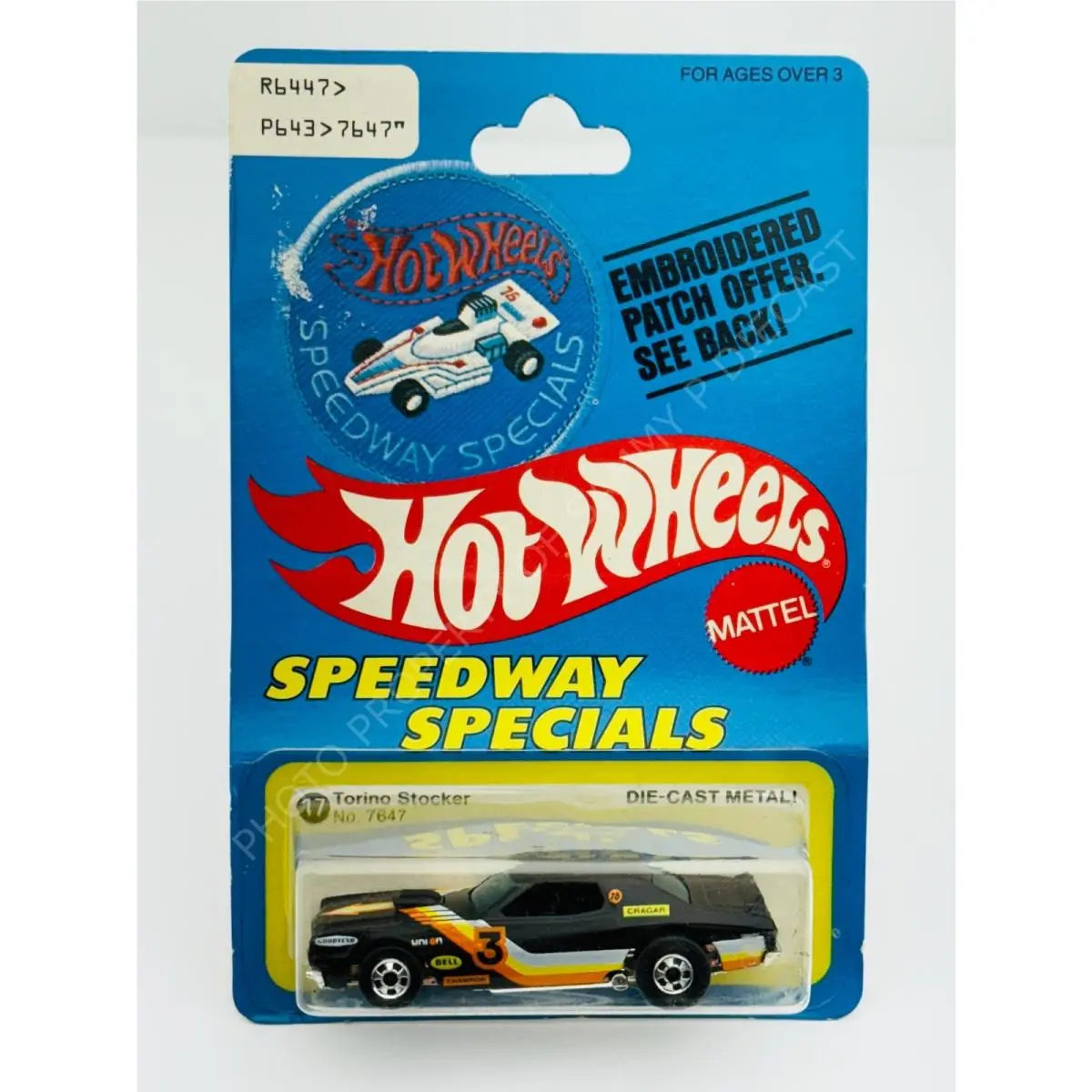 Hot Wheels Blackwall Torino Stocker Speedway Specials 7647 Patch Card Blister