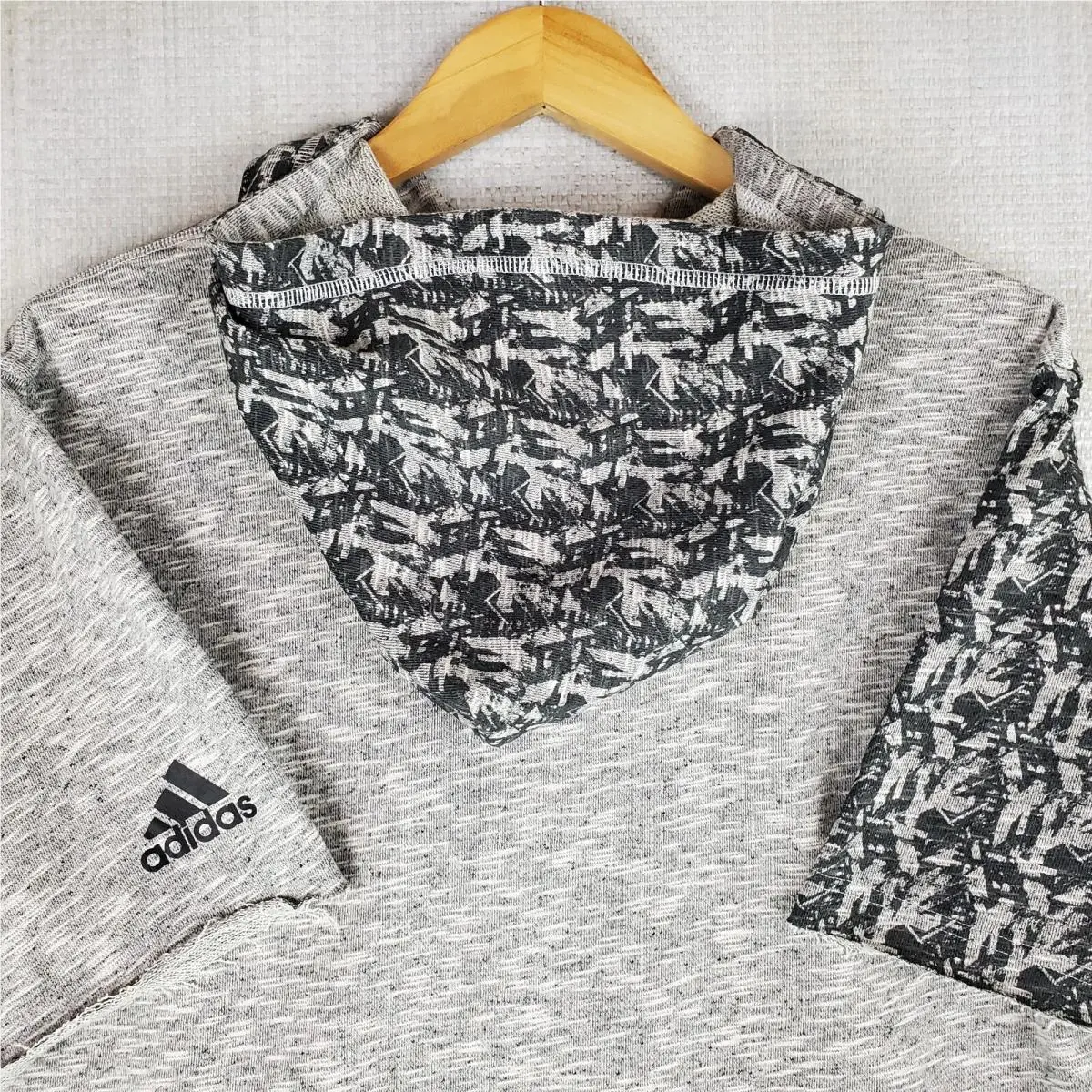 Adidas clothing - mens size full zip water wind resistant warmup windbreaker track trefoil originals stripe sample deadstock nwt hooded hoodie short sleeve sweatshirt basketball - Gray 4