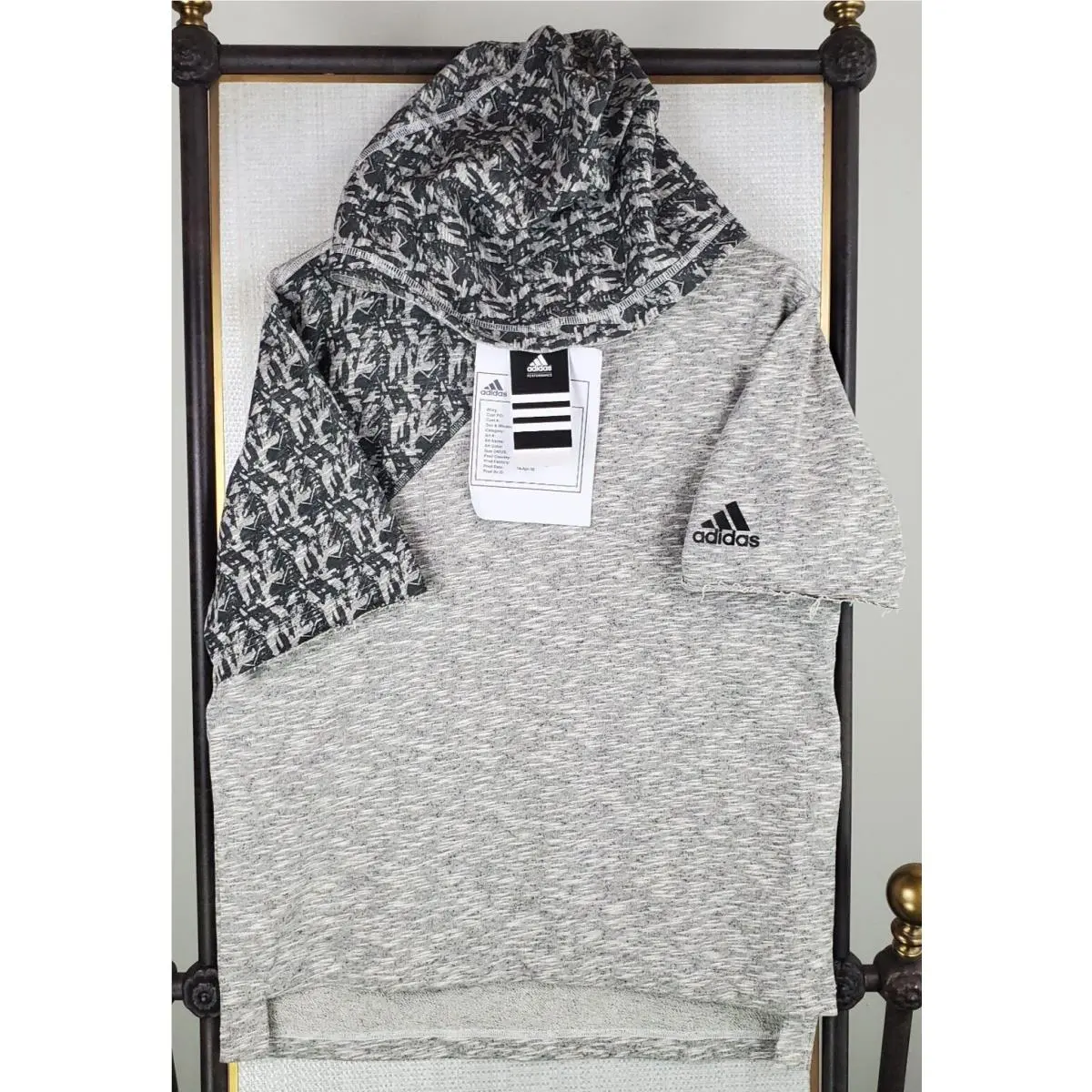 Adidas clothing - mens size full zip water wind resistant warmup windbreaker track trefoil originals stripe sample deadstock nwt hooded hoodie short sleeve sweatshirt basketball - Gray 0