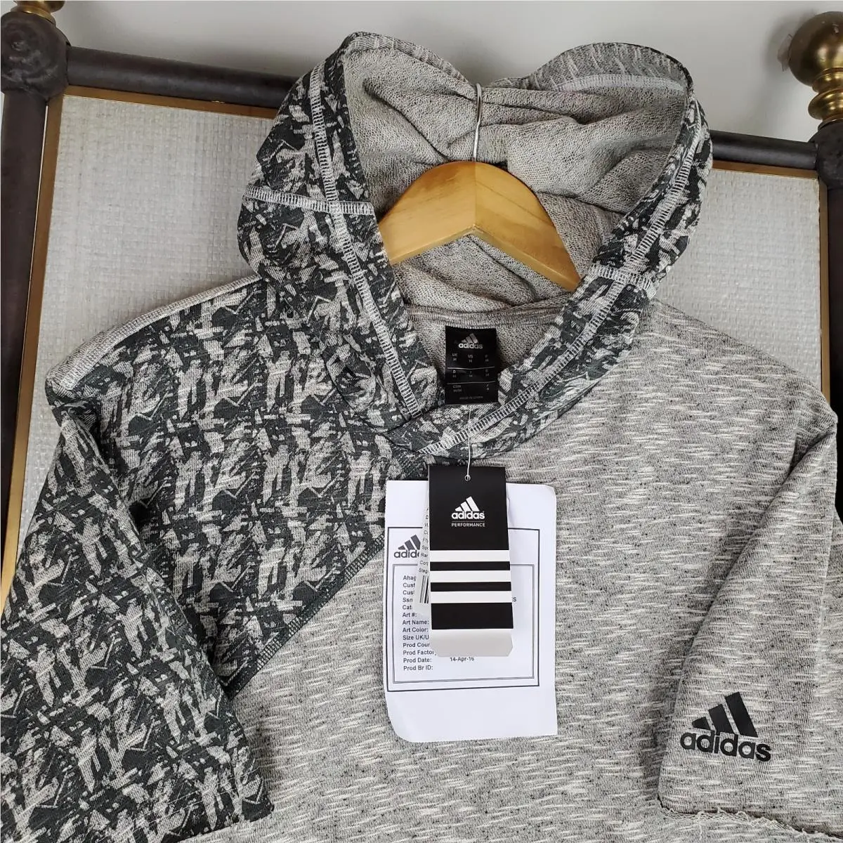Adidas clothing - mens size full zip water wind resistant warmup windbreaker track trefoil originals stripe sample deadstock nwt hooded hoodie short sleeve sweatshirt basketball - Gray 6