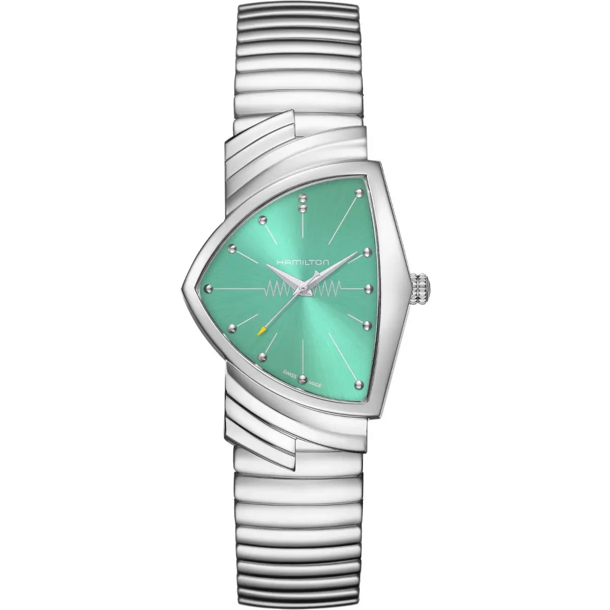 Hamilton Ventura Quartz Green Dial Stainless Men`s Watch H24411143