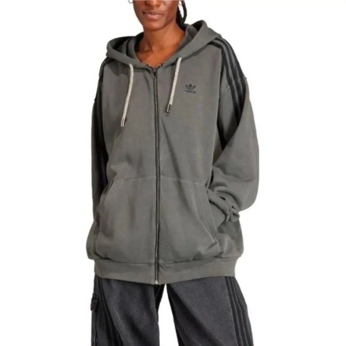 Adidas Originals Adilenium Oversized Full-zip French Terry Hoodie Womens Large