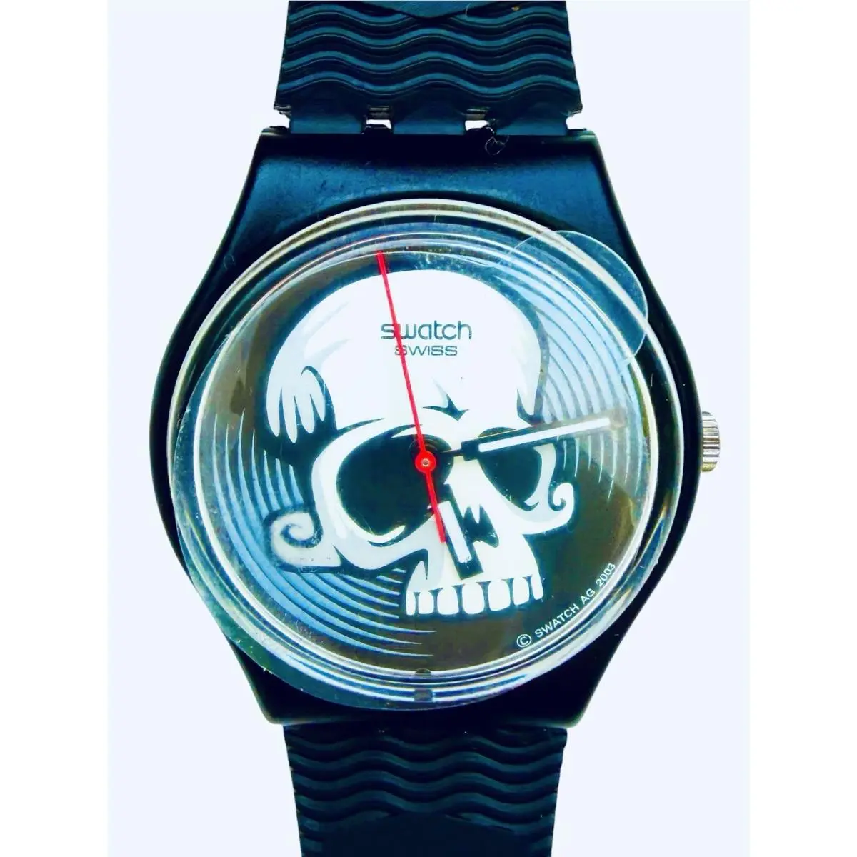 Skulling Time GB220 Standard Gents 2004 Band Quartz Nos by Swatch