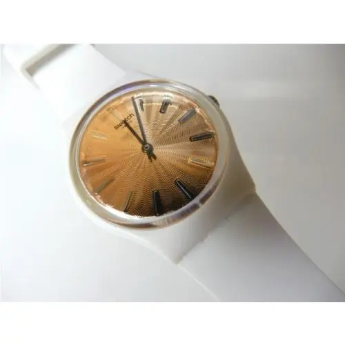 Donzelle Gorgeous 3-D Rose Gold Embossed Star  w Silicone Band Nib-rare by Swatch