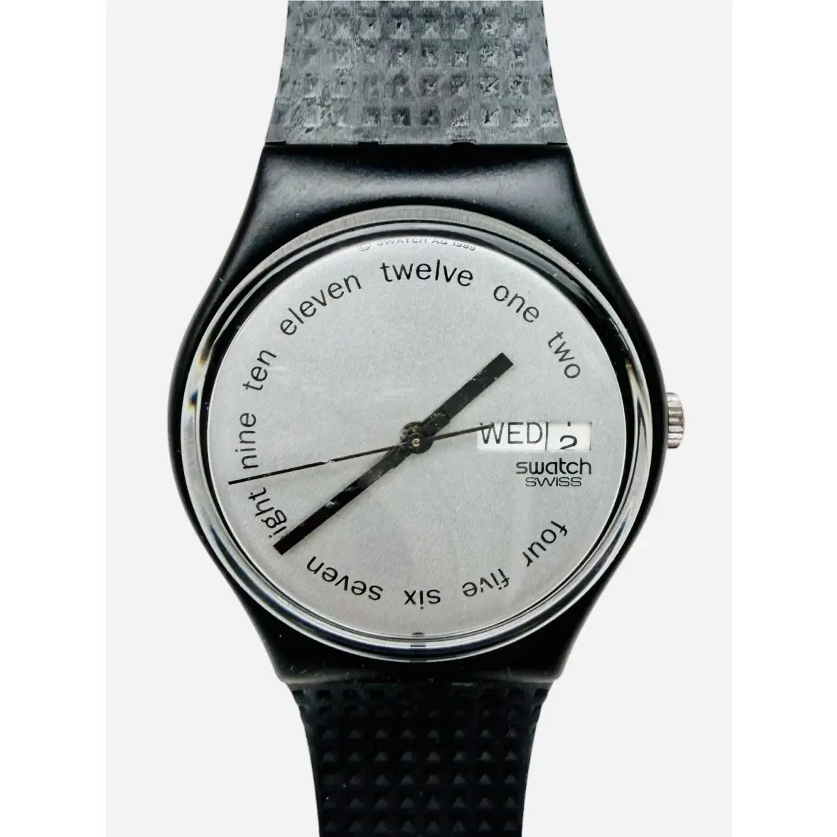 Vintage Swatch The Burglar GB717 Standard Gents 1990 34mm Swiss Made Quartz Nos