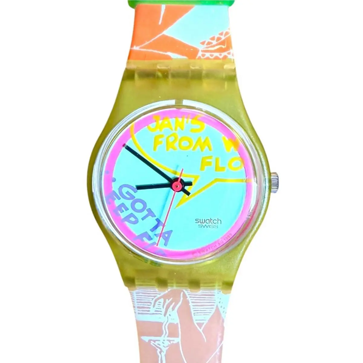 Vintage Swatch Watch Betty Lou LN111 Standard Ladies 1990 Luminous Swiss Quartz