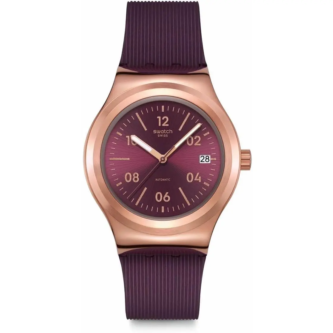 Women`s Casual 42mm Quartz Analog Watch - Burgundy Story Purple YIG401 by Swatch
