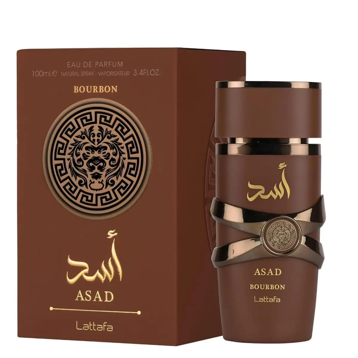 Lattafa Asad Bourbon For Unisex Eau de Parfum Spray 3.4 Ounce / 100 ml