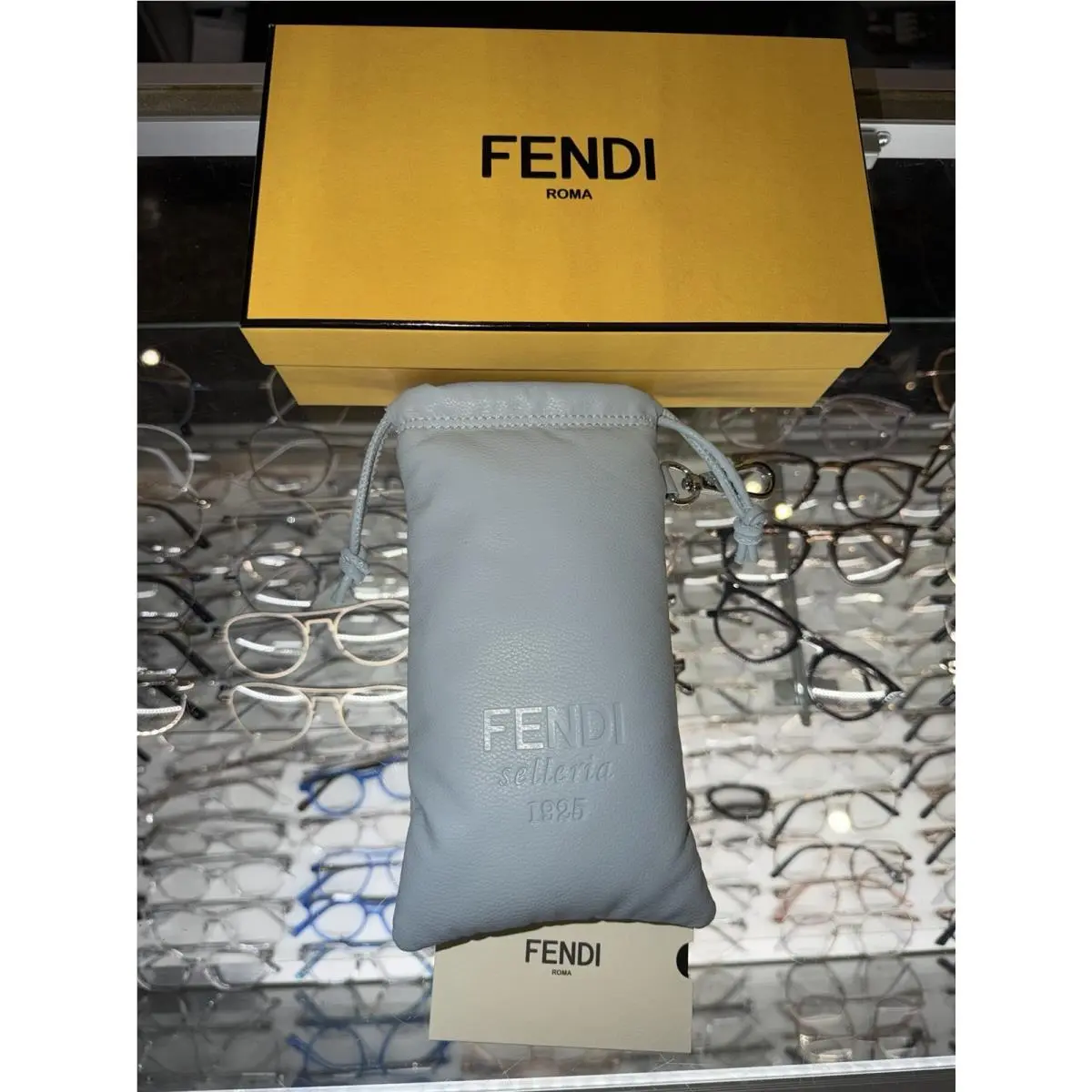 Selleria Edition Sunglasses Eyeglasses Drawstring Pouch Set Case Cloth Box by Fendi