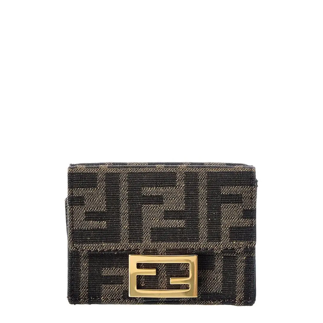Fendi Micro Trifold Ff Wallet Women`s Brown Os
