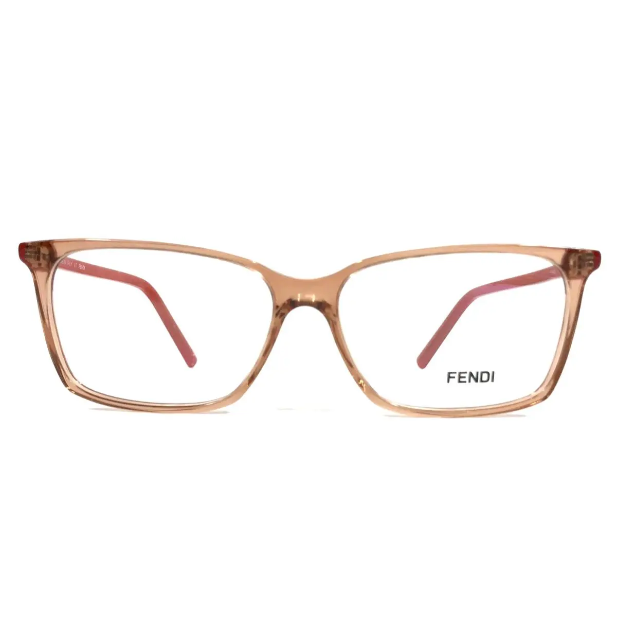 Eyeglasses Frames F945 749 Translucent Peach Rectangle Full Rim 53-14-135 by Fendi