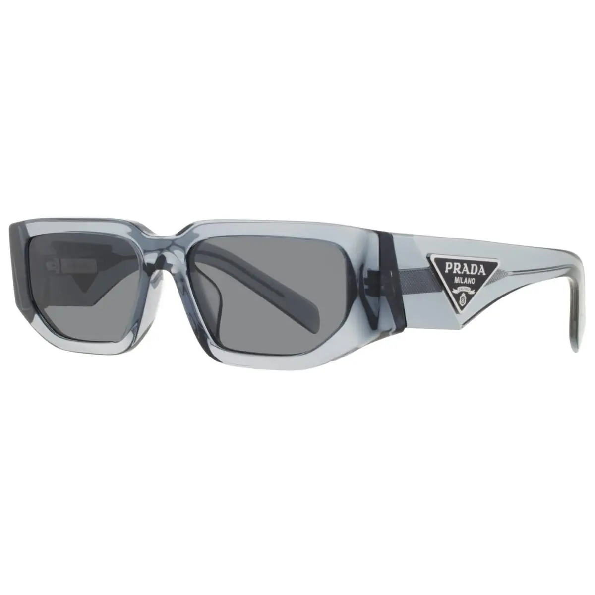 Prada Dark Grey Rectangular Men`s Sunglasses PR 09ZSF 17T08Z 55 PR 09ZSF 17T08Z