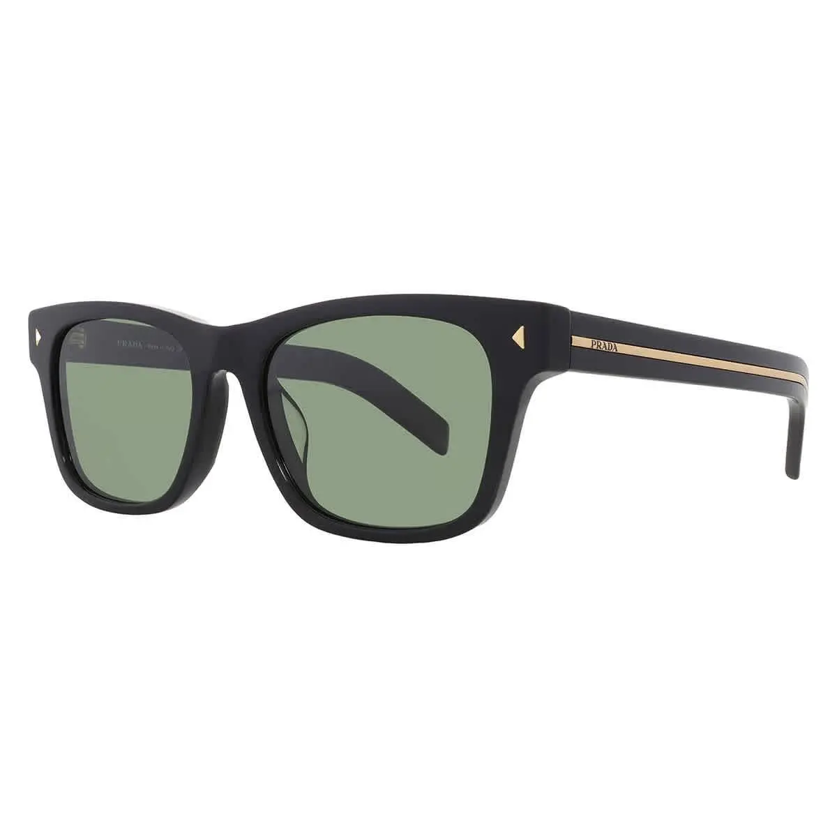 Prada Polarized Green Square Men`s Sunglasses PR A17SF 16K20G 55 PR A17SF 16K20G