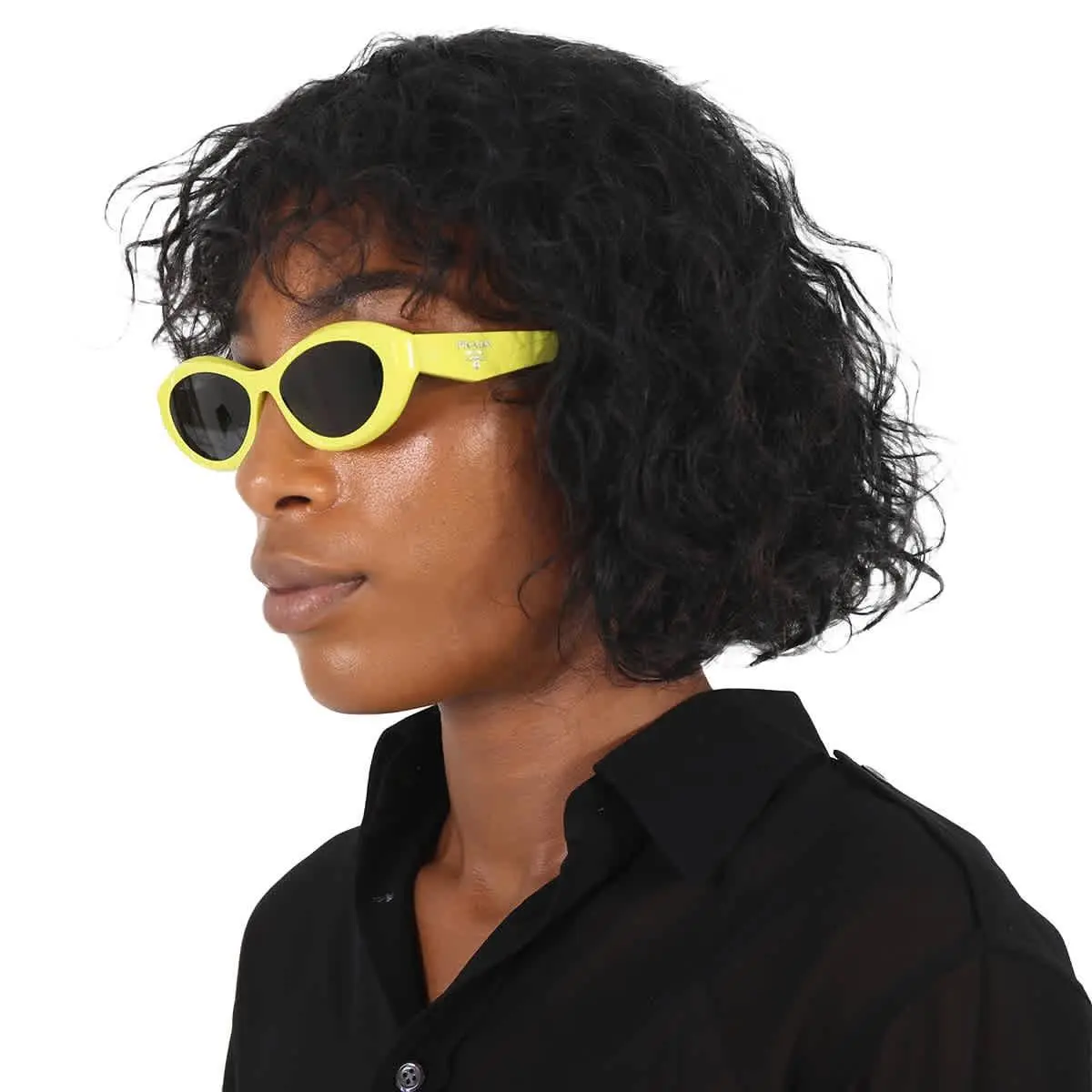 Prada Dark Gray Oval Ladies Sunglasses PR 26ZS 13L08Z 55 PR 26ZS 13L08Z 55