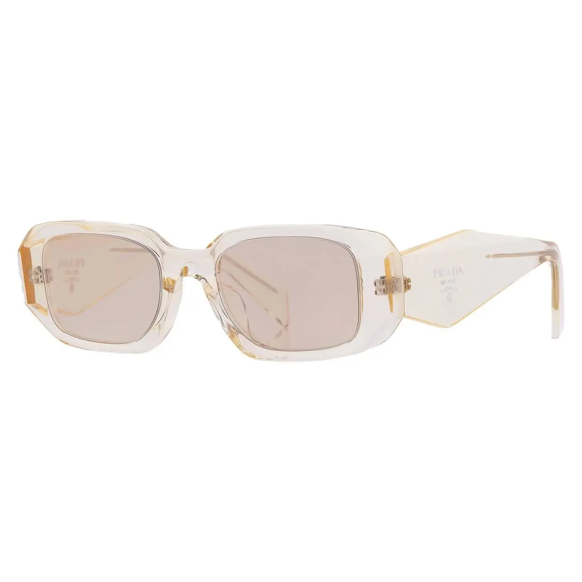 Prada Ivory Mirror Silver Rectangular Ladies Sunglasses PR 17WSF 19X30N 51