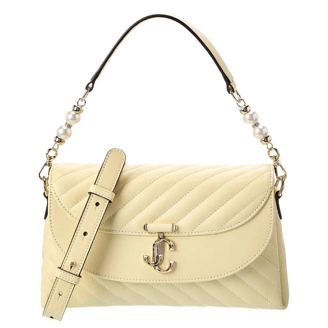 Avn Curve Top Handle Leather Shoulder Bag Women`s Yellow by Jimmy Choo