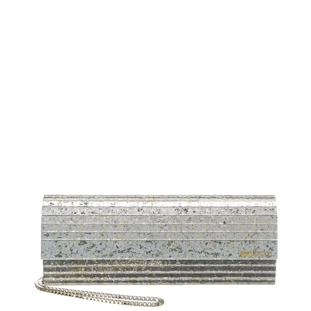 Jimmy Choo Sweetie Glitter Acrylic Clutch Women`s Grey