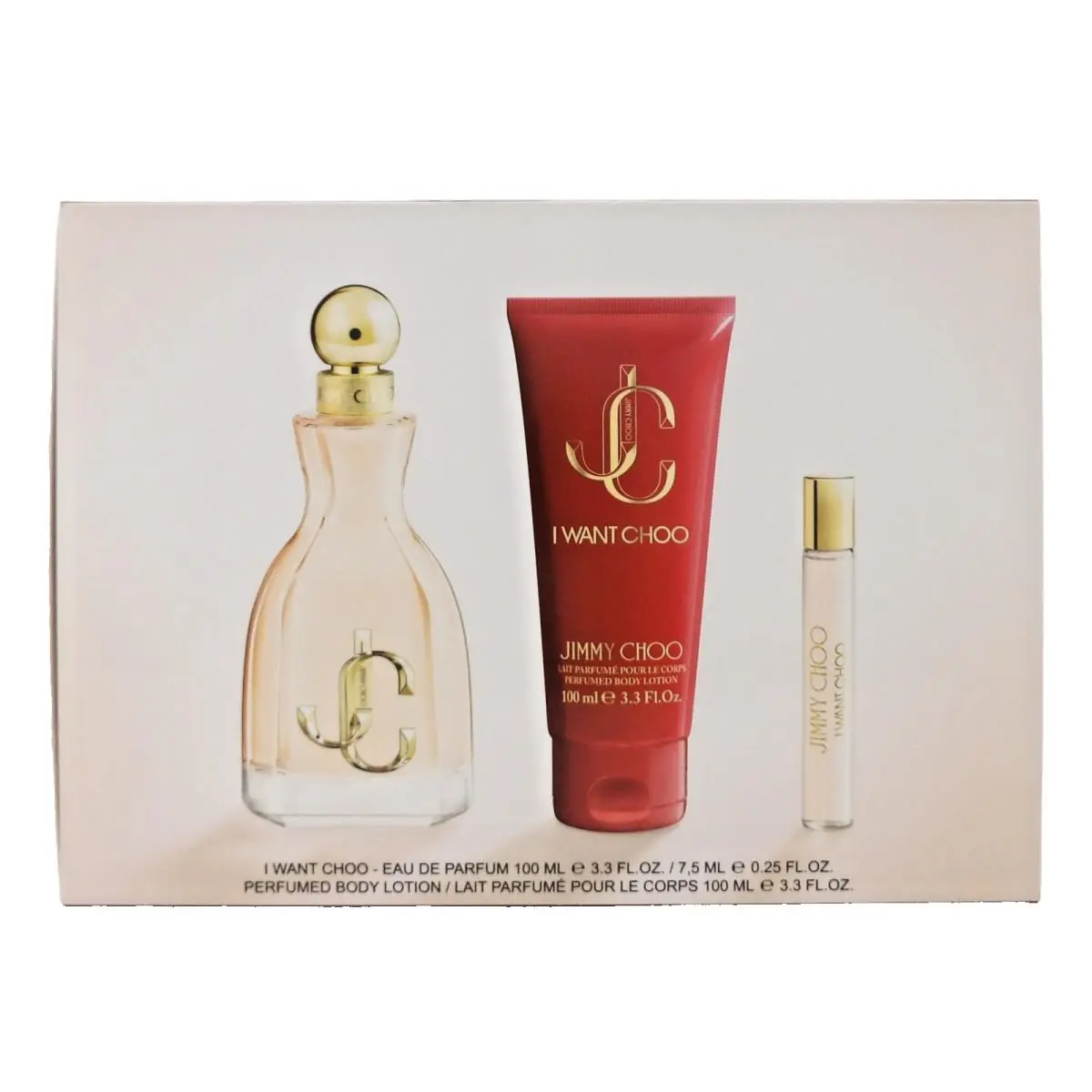 Jimmy Choo I Want Choo 3.3oz 0.25oz Edp Spray+ 3.3oz B/lotion. Women`s Set